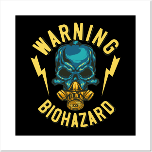 WARNING BIOHAZARD CORONAVIRUS COVID-19  T-SHIRT DESIGN Posters and Art